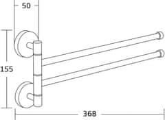 Mexen Dvojitý držák ručníků, otočný, chrom (7039242-00)