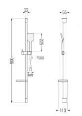 Mexen Zero set umyvadlová + vanová baterie s příslušenstvím ds62, černá (71103DS62-70)