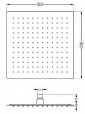 Mexen Cube dr02 podomítkový sprchový set + slim sprcha 30 cm, černý (77502DR0230-70)