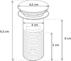 Mexen Zátka klik-klak s přepadem kulatá, antický bronz (79920-30)