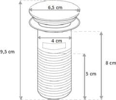 Mexen Zátka klik-klak s přepadem kulatá, chrom (79920-00)