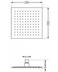 Mexen Slim déšt 20x20 cm chrom (79120-00)