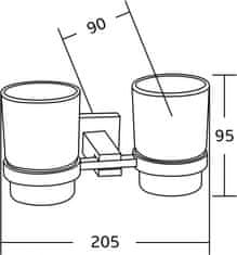 Mexen Vane dvojitý držák skleničky černá (7020952-70)