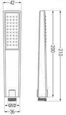 Mexen Uno dr72 sprchová sestava podomítková, černá (71435DR72-70)