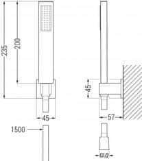 Mexen Zero set umyvadlová + vanová baterie s příslušenstvím r02, chrom (71103R02-00)