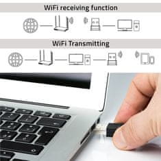 Qoltec Bezdrátový ultra vysokorychlostní mini WiFi adaptér Standard AC | BT 4.0 USB | 600Mbps