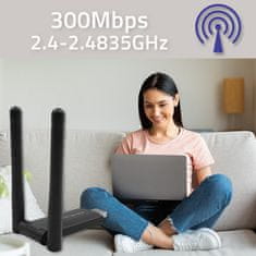 Qoltec Vysokorychlostní bezdrátový USB DUAL Wi-Fi adaptér 2 x 2dBi | Standard AC | USB 3.0 | 1200Mbps