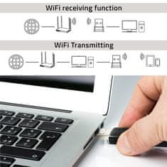 Qoltec Vysokorychlostní bezdrátový USB DUAL Wi-Fi adaptér 2 x 2dBi | Standard AC | USB 3.0 | 1200Mbps