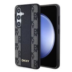 DKNY  PU Leather Checkered Pattern Magsafe Zadní Kryt pro Samsung Galaxy S24 Black