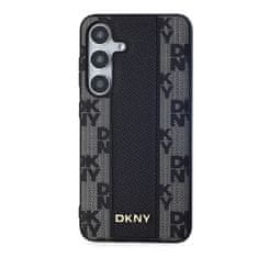 DKNY  PU Leather Checkered Pattern Magsafe Zadní Kryt pro Samsung Galaxy S24 Black