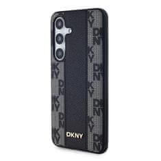 DKNY  PU Leather Checkered Pattern Magsafe Zadní Kryt pro Samsung Galaxy S24 Black