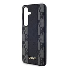 DKNY  PU Leather Checkered Pattern Magsafe Zadní Kryt pro Samsung Galaxy S24 Black