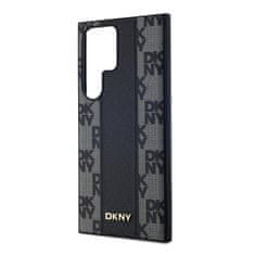 DKNY  PU Leather Checkered Pattern Magsafe Zadní Kryt pro Samsung Galaxy S24 Ultra Black