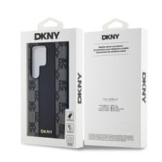 DKNY  PU Leather Checkered Pattern Magsafe Zadní Kryt pro Samsung Galaxy S24 Ultra Black