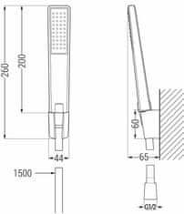 Mexen Mexen Sabre R72 vanová baterie se sprchovým setem, černá - 7213R72-70 - MEXEN