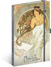 Grooters NOTIQUE Notes Alfons Mucha – Hudba, linkovaný, 13 x 21 cm