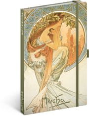 Grooters NOTIQUE Notes Alfons Mucha – Poezie, linkovaný, 13 x 21 cm