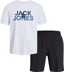 Jack&Jones Pánské pyžamo JACULA Standard Fit 12255000 White/Shorts Bia (Velikost L)