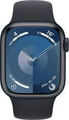 Apple Chytré hodinky Watch Series 9 Cellular 41mm, Midnight Sport Band - M/L (MRHT3QC/A)