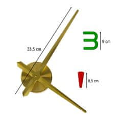 Ikonka Nalepovací nástěnné hodiny 4 číslice 80-90 cm žluté ručičky barevné