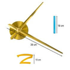 Ikonka Nalepovací nástěnné hodiny 1 číslice 100-120 cm zlaté ručičky