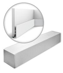 ORAC Door frame Orac Decor DX163-2300-RAL9003 AXXENT SQUARE Decorative moulding Panel moulding Skirting contemporary design white 2,3 m