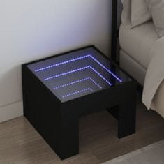 Vidaxl Noční stolek s Infinity LED černý 40 x 40 x 30 cm