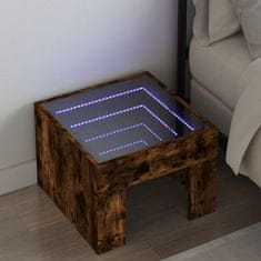 Vidaxl Noční stolek s Infinity LED kouřový dub 40 x 40 x 30 cm