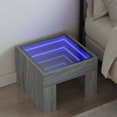 Vidaxl Noční stolek s Infinity LED šedý sonoma 40 x 40 x 30 cm