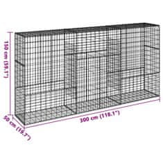 Petromila Gabionový koš s víkem 300 x 50 x 150 cm pozinkované železo