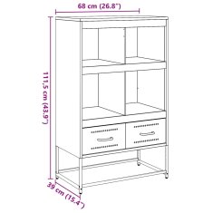 Vidaxl Skříň highboard hořčicově žlutá 68x39x111,5 cm ocel