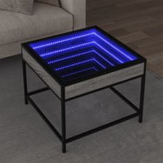 Vidaxl Konferenční stolek s Infinity LED šedý sonoma 50 x 50 x 41 cm