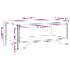 Vidaxl Konferenční stolek černý 100 x 51 x 40 cm kompozitní dřevo