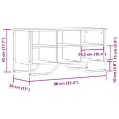 Vidaxl Botník šedý sonoma 90 x 38 x 45,5 cm kompozitní dřevo