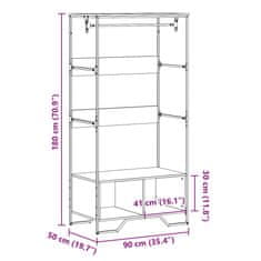 Vidaxl Šatní skříň dub sonoma 90 x 50 x 180 cm kompozitní dřevo