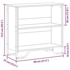 Vidaxl Knihovna kouřový dub 80 x 31 x 74,5 cm kompozitní dřevo