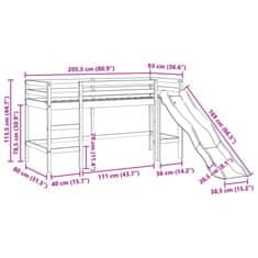 Vidaxl Dětská patrová postel bez matrace 80 x 200 cm masivní borovice