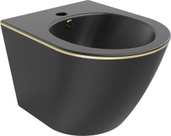 Mexen Mexen Lena závěsný bidet, matná černá/zlatá linka - 35224875 - MEXEN