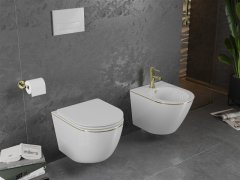 Mexen Mexen Lena závěsný bidet, bílo/zlatá linka - 35224805 - MEXEN