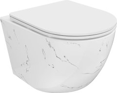 Mexen Mexen Lena rimless WC + SLIM soft-close sedátko, Duroplast, bílý kámen 30224093 - MEXEN