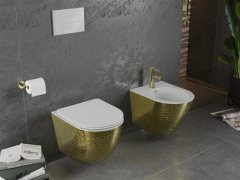 Mexen Mexen Lena závěsný bidet, vzor stupnice bílá/zlatá - 35224808 - MEXEN