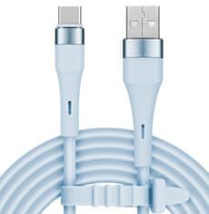 Krüger&Matz Kabel USB silikonový Kruger&Matz KM1268-1BL USB - USB-C, 1m, sv. modrá