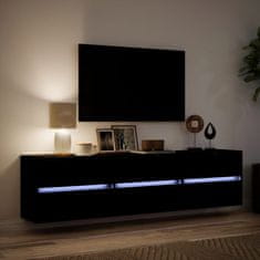 Vidaxl Nástěnná TV skříňka s LED černá 180 x 31 x 45 cm