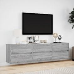 Vidaxl Nástěnná TV skříňka s LED šedá sonoma 180 x 31 x 45 cm