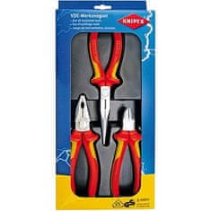 Knipex Kleště elektrikářské VDE 1000 V, štípací, podávací a kombinované, 3 ks - Knipex 00 20 12