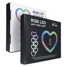 TopQ Bluetooth selfie tyč Ring Light JM26-10 RGB s LED osvětlením černá 126817