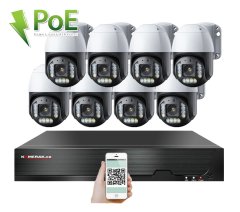 KAMERAK.cz 4K PoE IP 8 kamerový set XM-PTZ-821D 5x zoom, 8Mpx, CZ menu