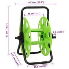 Vidaxl Volně stojící zelený hadicový naviják pro 45m 1/2" hadici ocel