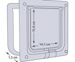 Trixie Průchozí dvířka freecat classic 2 funkce 21x21cm, - bílá