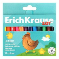 Erich Krause Pastelky trojhranné baby jumbo (12ks),